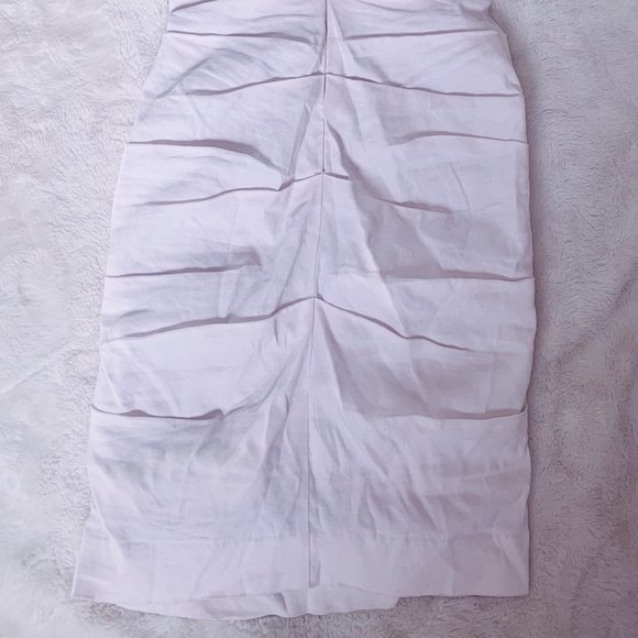 Nicole Miller Ruched White Linen Mini Dress - Picture 5 of 7